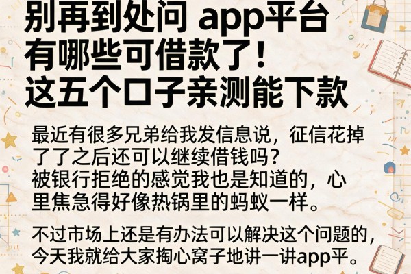 别再到处问app平台有哪些可借款了，这五个口子亲测能下款