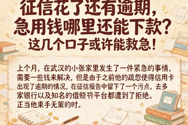 征信花了还有逾期，急用钱哪里还能下款？这几个口子或许能救急！