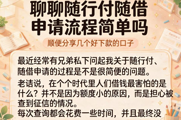 聊聊随行付随借申请流程简单吗，顺便分享几个好下款的口子