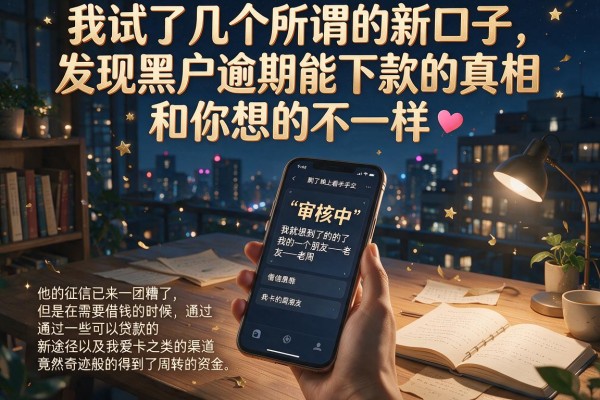 我试了几个所谓的新口子，发现黑户逾期能下款的真相和你想的不一样
