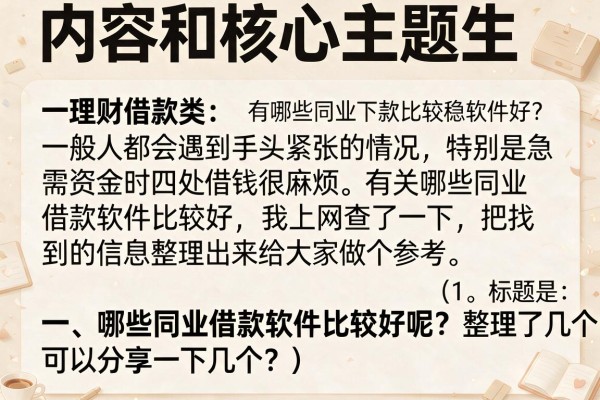 有哪些同业借款软件好？整理了几个下款比较稳的