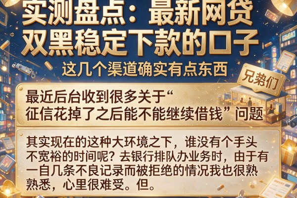 实测盘点：最新网贷双黑稳定下款的口子，这几个渠道确实有点东西