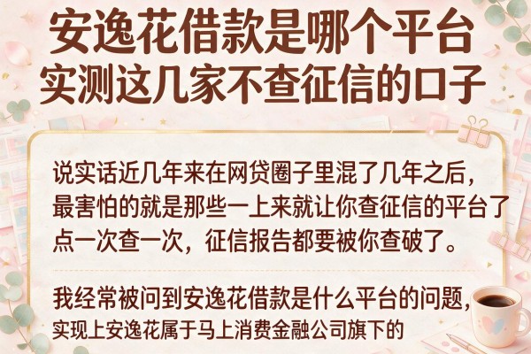 安逸花借款是哪个平台，实测这几家不查征信的口子