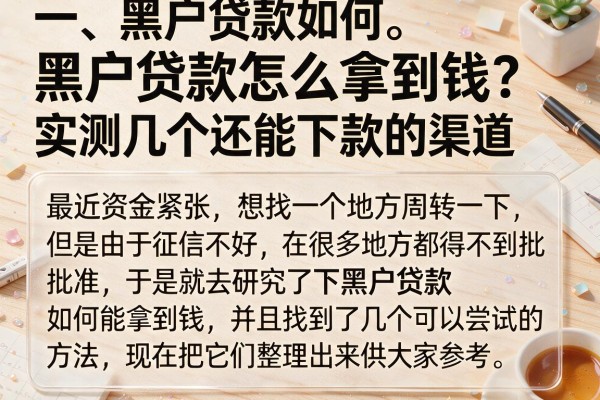 黑户贷款怎么拿到钱？实测几个还能下款的渠道