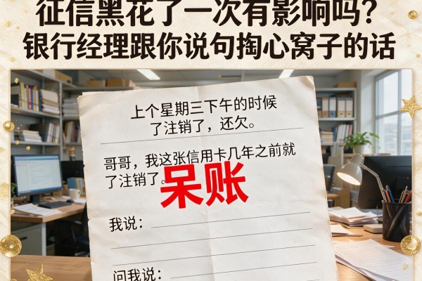 征信黑花了一次有影响吗？银行经理跟你说句掏心窝子的话