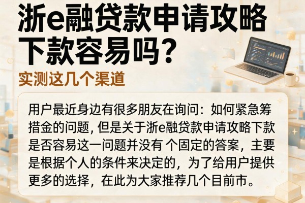浙e融贷款申请攻略下款容易吗？实测这几个渠道