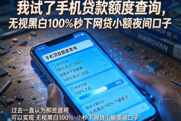 我试了手机贷款额度查询，发现无视黑白100%秒下网贷小额夜间口子全是套路