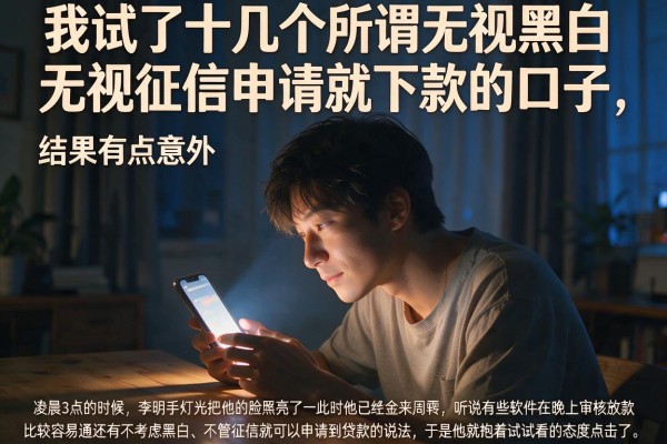 我试了十几个所谓无视黑白无视征信申请就下款的口子，结果有点意外
