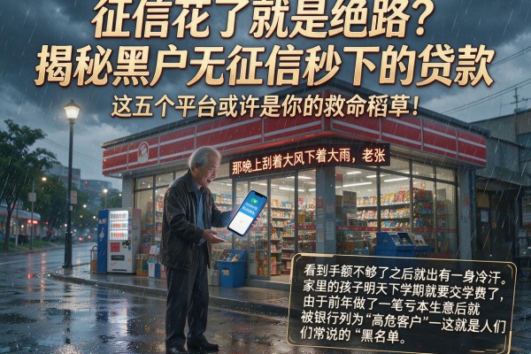 征信花了就是绝路？揭秘黑户无征信秒下的贷款，这五个平台或许是你的救命稻草！