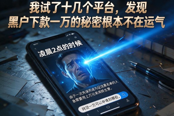 我试了十几个平台，发现黑户下款一万的秘密根本不在运气