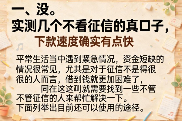 实测几个不看征信的真口子，下款速度确实有点快