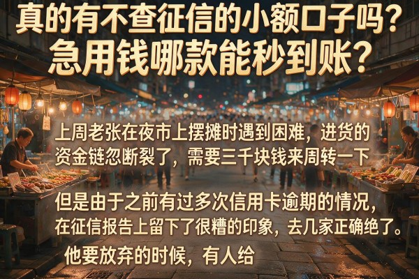 真的有不查征信的小额口子吗?急用钱哪款能秒到账?