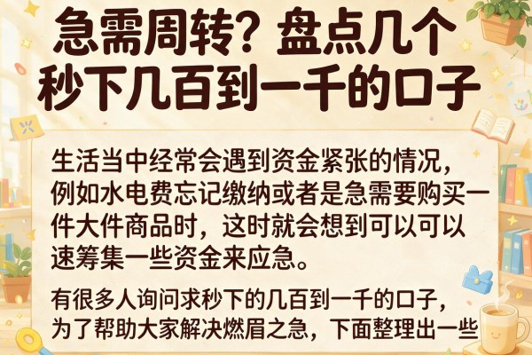 急需周转？盘点几个秒下几百到一千的口子