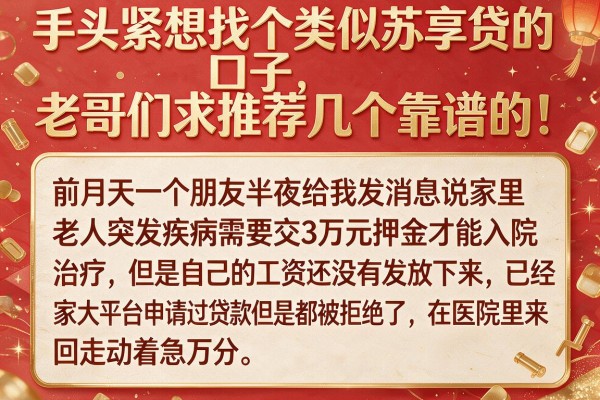 手头紧想找个类似苏享贷的口子，老哥们求推荐几个靠谱的！