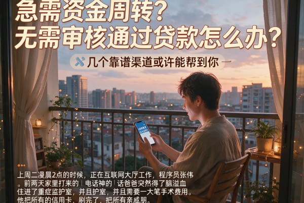 急需资金周转？无需审核通过贷款怎么办？这几个靠谱渠道或许能帮到你
