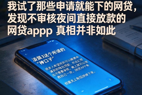 我试了那些申请就能下的网贷，发现不审核夜间直接放款的网贷app真相并非如此