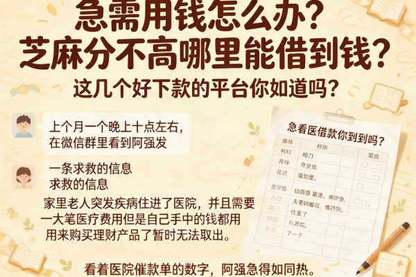 急需用钱怎么办？芝麻分不高哪里能借到钱？这几个好下款的平台你知道吗？