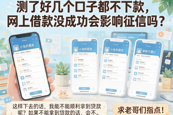 测了好几个口子都不下款，网上借款没成功会影响征信吗？求老哥们指点！