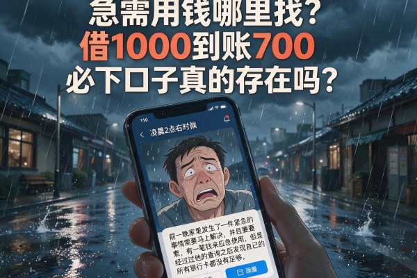 急需用钱哪里找？借1000到账700必下口子真的存在吗？揭秘小额贷款背后的真相