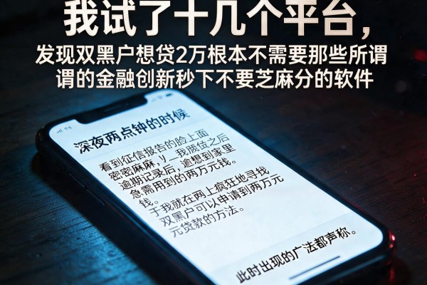 我试了十几个平台，发现双黑户想贷2万根本不需要那些所谓的金融创新秒下不要芝麻分的软件