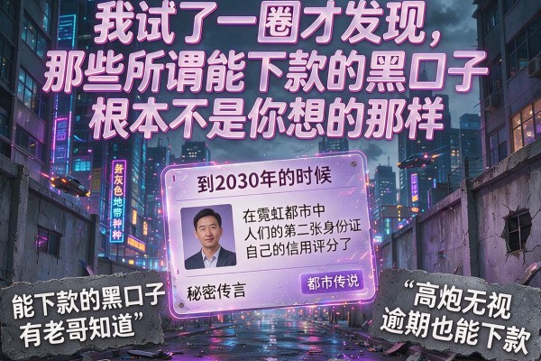 我试了一圈才发现，那些所谓能下款的黑口子根本不是你想的那样
