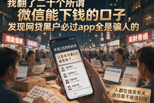 我翻了二十个所谓微信能下钱的口子，发现网贷黑户必过app全是骗人的