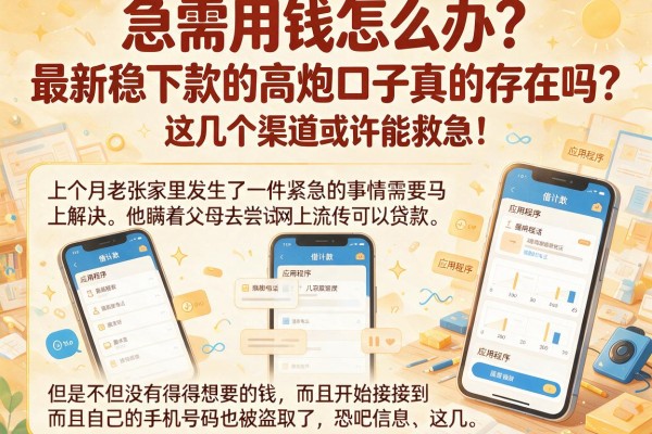 急需用钱怎么办？最新稳下款的高炮口子真的存在吗？这几个渠道或许能救急！