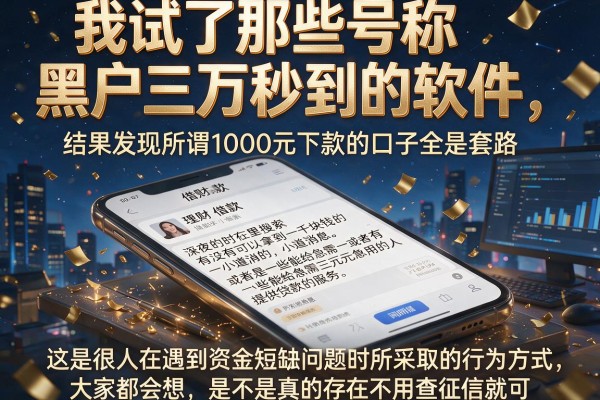 我试了那些号称黑户三万秒到的软件，结果发现所谓1000元下款的口子全是套路