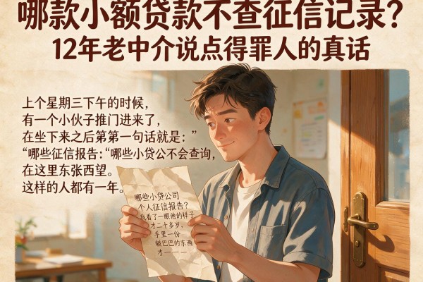 哪款小额贷款不查征信记录？12年老中介说点得罪人的真话