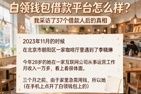 白领钱包借款平台怎么样？我采访了37个借款人后的真相