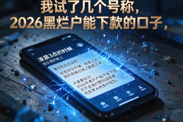 我试了几个号称2026黑烂户能下款的口子，结果有点意外