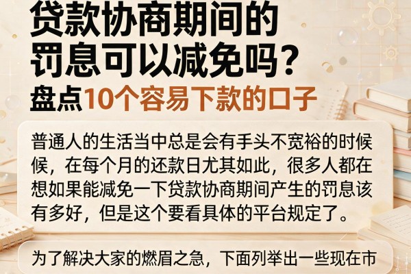 贷款协商期间的罚息可以减免吗？盘点10个容易下款的口子