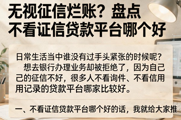 无视征信烂账？盘点不看证信贷款平台哪个好