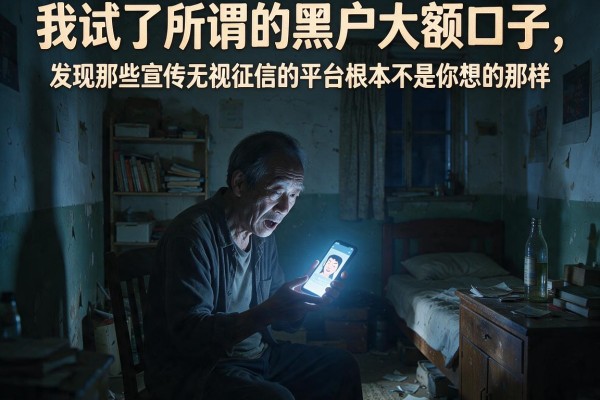 我试了所谓的黑户大额口子，发现那些宣传无视征信的平台根本不是你想的那样