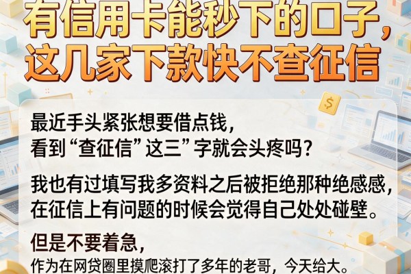 有信用卡能秒下的口子，这几家下款快不查征信
