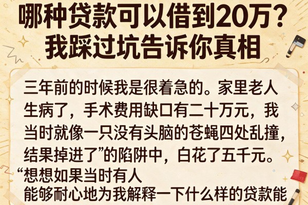 哪种贷款可以借到20万？我踩过坑告诉你真相