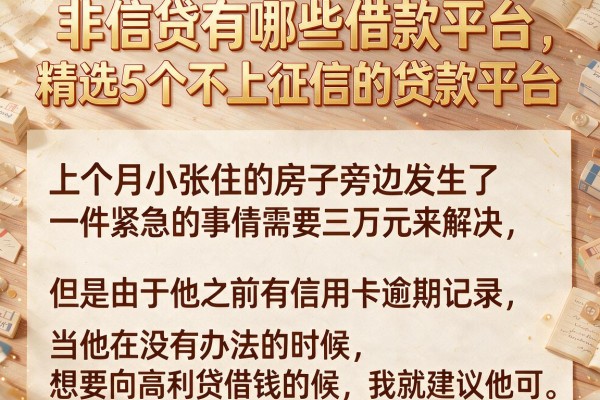 非信贷有哪些借款平台，精选5个不上征信的贷款平台