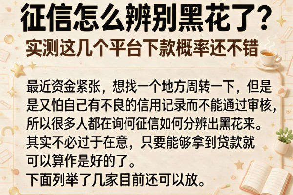 征信怎么辨别黑花了？实测这几个平台下款概率还不错