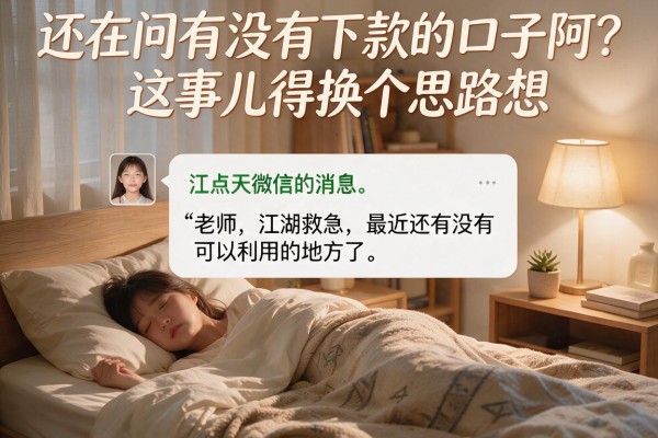 还在问有没有下款的口子阿？这事儿得换个思路想