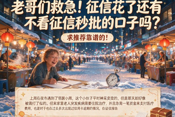 老哥们救急！征信花了还有不看征信秒批的口子吗？求推荐靠谱的！