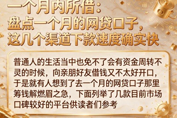 盘点一个月的网贷口子，这几个渠道下款速度确实快