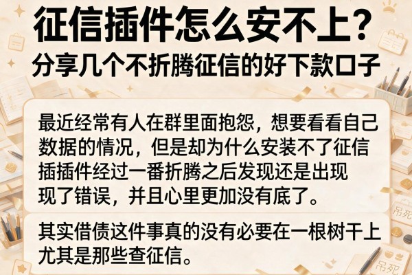 征信插件怎么安不上？分享几个不折腾征信的好下款口子