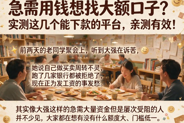 急需用钱想找大额口子？实测这几个能下款的平台，亲测有效！