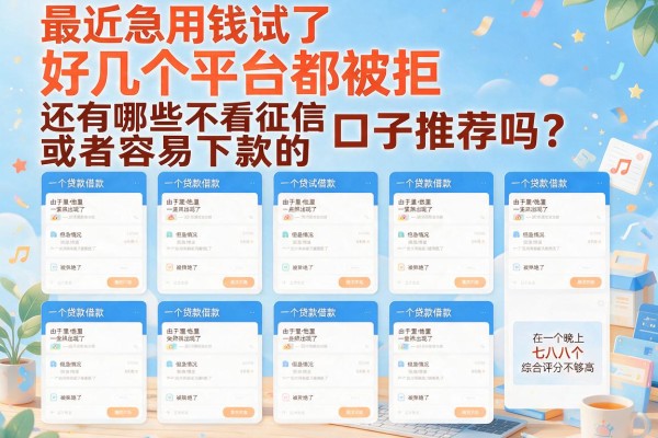 最近急用钱试了好几个平台都被拒，还有哪些不看征信或者容易下款的口子推荐吗？