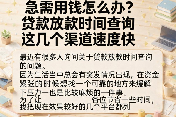 急需用钱怎么办？贷款放款时间查询这几个渠道速度快