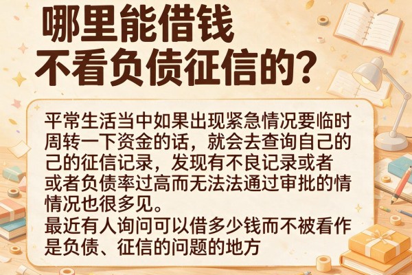 哪里能借钱不看负债征信的？整理了几个审核比较宽的平台