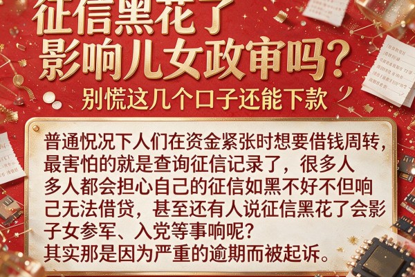 征信黑花了影响儿女政审吗？别慌这几个口子还能下款