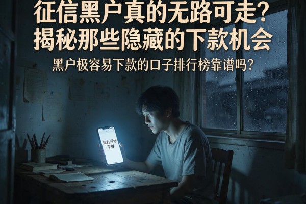 征信黑户真的无路可走？揭秘那些隐藏的下款机会，黑户极容易下款的口子排行榜靠谱吗？