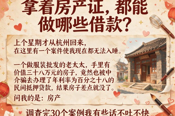 拿着房产证都能做哪些借款?调查完30个案例我有些话不吐不快