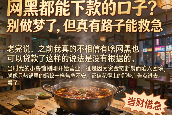 网黑都能下款的口子？别做梦了，但真有路子能救急